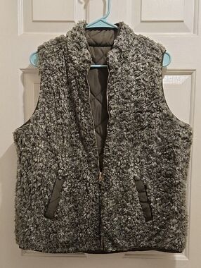 Maurices Gray Faux-Shearling Vest